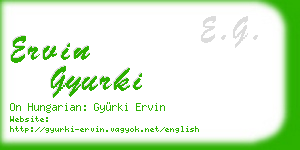 ervin gyurki business card