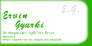 ervin gyurki business card